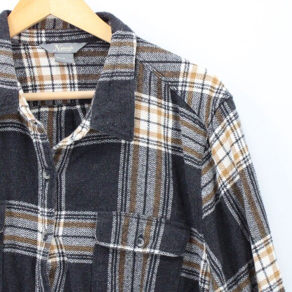 Natural Reflections Flannel Shirt Women Multicolor Plaid Button Down Collared 1X - Picture 2 of 9
